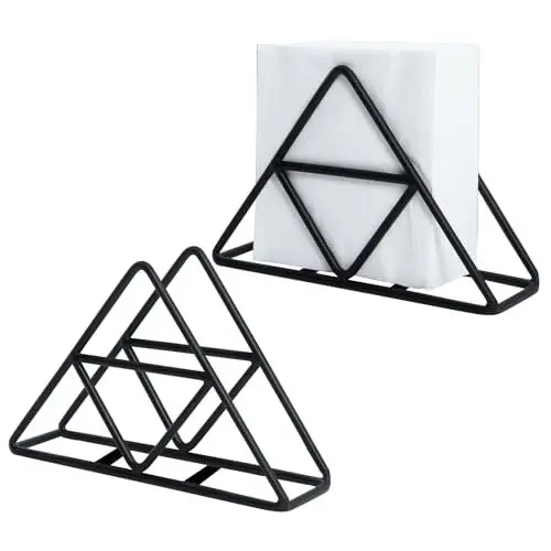 Produktbild: 2 Stück Serviettenhalter Edelstahl Metall Serviettenspender Vertikaler Moderner Serviettenhalter,Taschentuchspender Serviettenhalter,Napkin Holder für Restaurant,Café,Hotel Küche,Schwarz