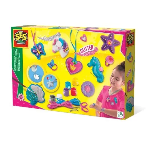 Produktbild: SES Creative 01291 - Schmuck Selber Machen Gips Gießen, Kreatives Bastelset für Kinder, Diverse Farben