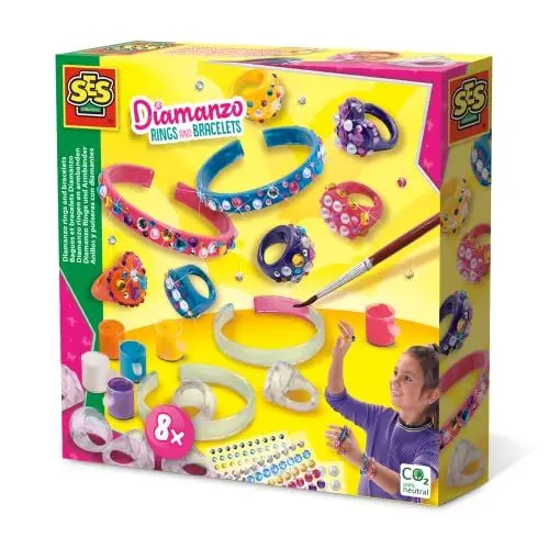 Produktbild: SES Creative 14706 Diamanzo Ringe und Armbänder, diverse Farben, Einheitsgröße