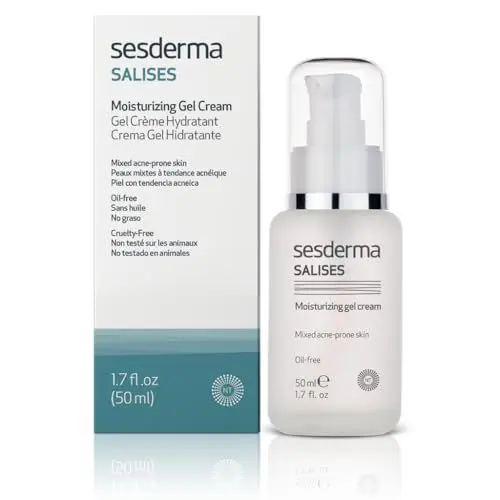 Produktbild: SESDERMA | Salises Feuchtigkeitscreme-Gel | zu Akne Neigende Haut | Fettige Haut | Mischhaut | Salicylsäure | Echte Aloe | Hydratation, Turkis, Weiß, 50 ml (1er Pack)