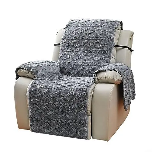 Produktbild: Sesselschoner Komplett Liegebezug für Massagesessel dicker doppelseitiger Jacquard Sofabezug aus Samt Nur Stuhlbezug Gray