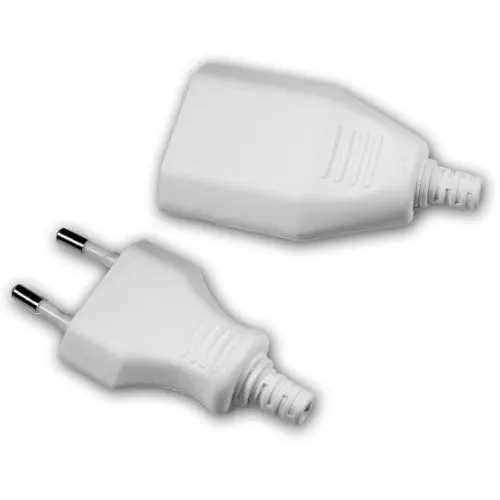 Produktbild: Set Europa-Kupplung& Stecker, weiß, 250V/2,5A