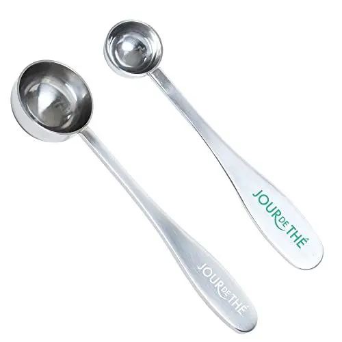 Produktbild: Set mit 2 Messlöffeln, 1 x loser Tee, 1 x Matcha-Teelöffel, 1 & 3 g, 2,5 ml & 5 ml, präzise & einfache Messung, ideal als Geschenk