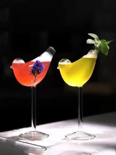 Produktbild: NLDGR Set mit 2 Vogel-Cocktailgläsern, 120 Ml, Einzigartiges Weinglas in Vogelform, Cocktailglas Im Vogel-Design, Klare Weingläser, Cocktailglas für Partybar