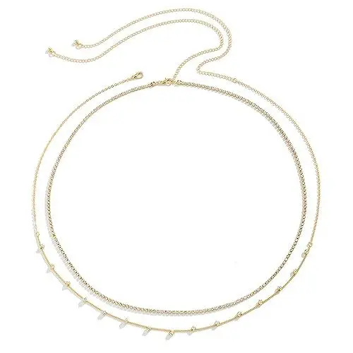 Produktbild: Sethain Strass Hüftkette Gold Kristall Bauchketten Geschichtet Funkelnd Hüftkette Bikini-Kette Körperschmuck für Frauen und Mädchen