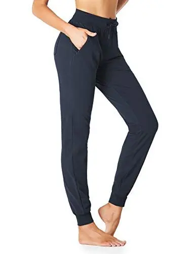 Produktbild: Sevego Jogginghose Damen Sporthose Baumwolle High Waist Trainingshose Loose Fit Lang Sweathose mit Taschen, Dunkelblau, S