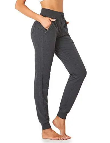 Produktbild: Sevego Jogginghose Damen Sporthose Baumwolle High Waist Trainingshose Loose Fit Lang Sweathose mit Taschen, Holzkohle, S