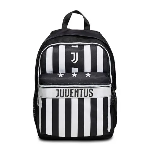 Produktbild: Seven Juventus Goldean Goal Rucksack mit zwei Fächern, Schwarz und Weiß, Schule & Freizeit