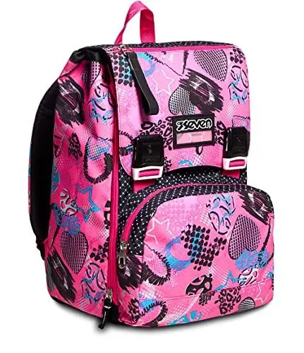 Produktbild: Seven Rucksack, Backpack für Schule, Uni & Freizeit, Erweiterbarer Schulranzen, Geräumige Schultasche für Teenager, Mädchen und Jungen, Extra Platz, pink, GIRL