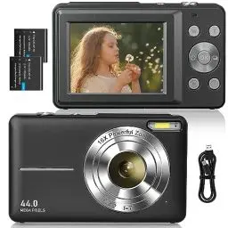 Produktbild: Sevenat Digitalkamera Fotokamera FHD 1080P 44MP Fotoapparat Digitalkamera 16X Digitalzoom Kompakt Einfache Tragbare Digital Kamera für Kinder Senioren Mädchen Anfänger Teenager Studenten(Schwarz)