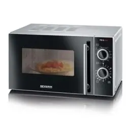Produktbild: SEVERIN 2-in-1 Mikrowelle mit Grill 700 W, Grillofen mit 9 Automatikprogrammen, Mikrowelle mit Grillrost und Drehteller, silber-schwarz, MW 7771