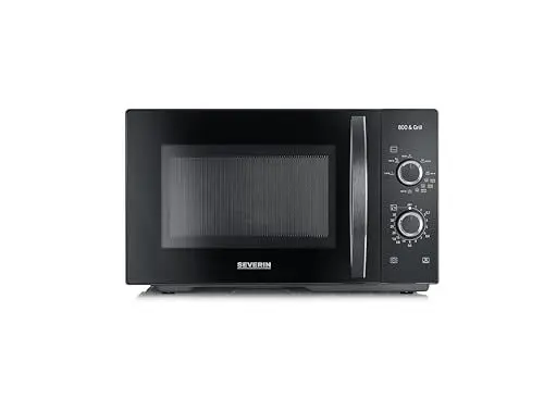 Produktbild: SEVERIN 2-in-1 Mikrowelle mit Grill 800 W, Grillofen mit 25 L Kapazität und 9 Leistungsstufen, Mikrowelle mit Grillrost und Drehteller, silber, MW 7785