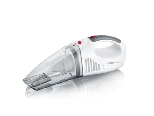Produktbild: SEVERIN 3-in-1 Akku Handstaubsauger S'POWER home & car, kabelloser Nass- & Trockensauger mit 7,4V Li-Ionen Akku, Autostaubsauger inkl. 12V-Ladekabel, weiß/rot, HV 7144