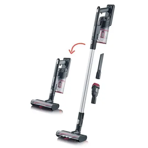 Produktbild: SEVERIN Akku Staubsauger kabellos 40 Min Laufzeit, 2-in-1 Staubsauger mit High-Speed LED-Bürste, ultraleicht für Teppich, Hartböden & Auto, beutellos, HV 7154