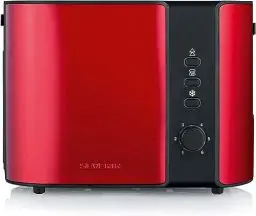 Produktbild: SEVERIN Automatik-Toaster, Toaster mit Brötchenaufsatz, hochwertiger Edelstahl Toaster zum Toasten, Auftauen und Erwärmen, 800 W, Fire Red Metallic / Schwarz, AT 2217