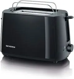Produktbild: SEVERIN Automatik-Toaster, Toaster mit Brötchenaufsatz, hochwertiger Toaster mit Krümelschublade und 700 W Leistung, schwarz, AT 2287