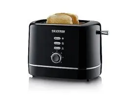 Produktbild: SEVERIN Automatik-Toaster, kleiner Toaster für 2 Scheiben , hochwertiger schwarzer Toaster zum Toasten, Auftauen und Erwärmen, 850 W, schwarz, AT 4321