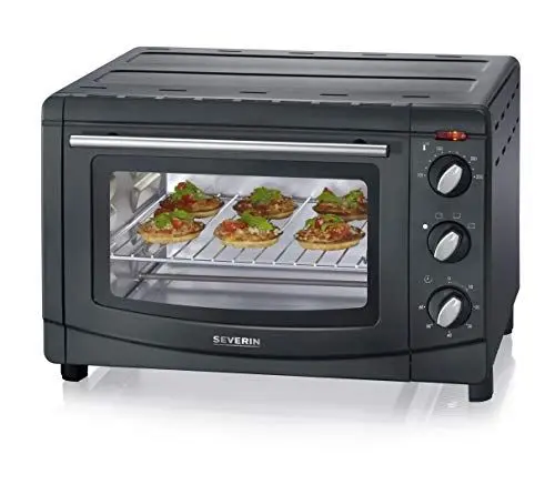 Produktbild: SEVERIN Back- und Toastofen, Mini Backofen mit Grillrost, Backblech und Krümelblech, vielseitiger Ofen mit 20 L Kapazität, 1.500 W, schwarz, TO 2067