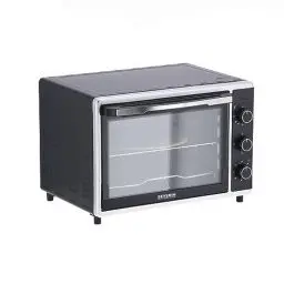 Produktbild: SEVERIN Back- und Toastofen mit Umluftfunktion, Mini Backofen mit Grillrost, Backblech, Drehspieß und Pizzastein, vielseitiger Heißluftofen mit 42 L Kapazität, 1.800 W, schwarz, TO 2058