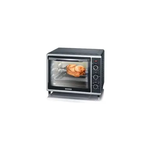 Produktbild: SEVERIN Back- und Toastofen mit Umluftfunktion, Mini Backofen mit Grillrost und Backblech, 30 L Kapazität, 1.600 W, silber /schwarz, TO 2056