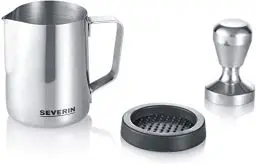 Produktbild: SEVERIN Barista-Starterset, professionelles Barista-Starterset bestehend aus poliertem Edelstahl-Milchschaumkännchen, einfache Reinigung, Edelstahl, Küchengeräte, ZB 5996