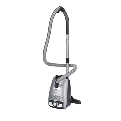 Produktbild: SEVERIN Bodenstaubsauger mit Beutel S'POWER, leistungsstarker & leiser Staubsauger mit 360° Rollen, HEPA 13 Filter, Zubehör für Parkett & Teppich, platingrau - granatrot, BC 7045