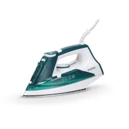 Produktbild: SEVERIN Dampfbügeleisen mit robuster Edelstahlsohle, 2400W, 85g,min Dampfstoß, 30g,min variable Dampfleistung, abnehmbaren Wassertank, Anti-Tropf Funktion, 175 ml, weiß-grün, BA 3261