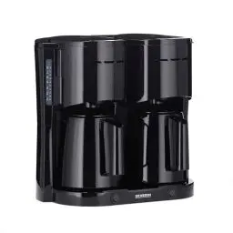 Produktbild: SEVERIN Duo-Filterkaffeemaschine mit Thermokanne, Kaffeemaschine für bis zu 16 Tassen, ansprechende Filtermaschine mit 2 Isolierkannen, schwarz, KA 9315