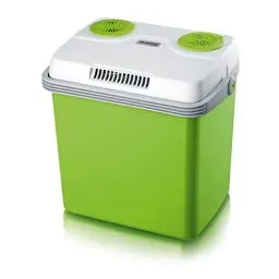 Produktbild: SEVERIN Elektrische Kühlbox (25 L) mit Kühl- und Warmhaltefunktion, Auto Kühlbox mit 3 Anschlüssen (USB, Netzteil & Zigarettenanzünder), Kühlbox grün/grau, KB 2923