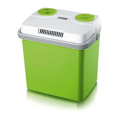 Produktbild: SEVERIN Elektrische Kühlbox (25 L) mit Kühl- und Warmhaltefunktion, Auto Kühlbox mit 3 Anschlüssen (USB, Netzteil & Zigarettenanzünder), Kühlbox grün/grau, KB 2923
