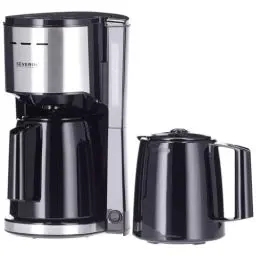 Produktbild: SEVERIN Filterkaffeemaschine mit 2 Thermokannen, Kaffeemaschine für bis zu 8 Tassen je Kanne, Filtermaschine mit 2 Isolierkannen, schwarz, KA 9307