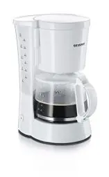 Produktbild: SEVERIN Filterkaffeemaschine mit Glaskanne, Kaffeemaschine für bis zu 10 Tassen je Kanne, für aromatischen Kaffeegenuss, einfache Bedienung, mit Warmhalteplatte, Weiß, KA 4478