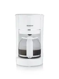 Produktbild: SEVERIN Filterkaffeemaschine mit Glaskanne, Kaffeemaschine mit Permanentfilter, für bis zu 10 Tassen (1,25L), mit Warmhalteplatte und Auto-Abschaltung, 900 W, weiß, KA 4323