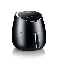 Produktbild: SEVERIN Heißluftfritteuse XXL mit 5 Liter Fassungsvermögen, Airfryer für gesundes Kochen, Fritteuse ohne Fett mit 8 Automatikprogrammen, 2000 W, schwarz/silber-metallic, FR 2445