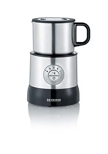 Produktbild: SEVERIN Induktions-Milchaufschäumer, elektrisch & ohne Anbrennen, spülmaschinengeeigneter Milchaufschäumer, Edelstahl-gebürstet/schwarz, 700 ml, SM 3583