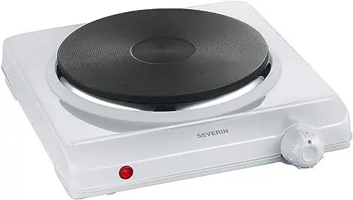 Produktbild: SEVERIN Kochplatte für Küche, Büro oder Camping, kleine Herdplatte mit stufenloser Temperatureinstellung, Campingkocher für einen Topf, weiß, 1.500 W, KP 1091