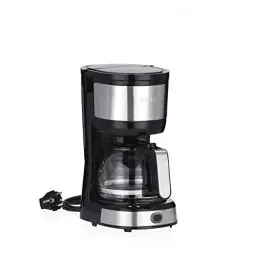 Produktbild: SEVERIN Kompakt Kaffeemaschine, aromatischer Kaffee mit dem Kaffeebereiter für bis zu 4 Tassen, Filterkaffeemaschine mit Permanent-Schwenkfilter, Edelstahl/schwarz, KA 4808