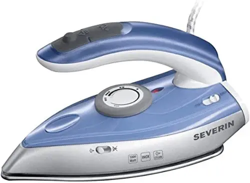 Produktbild: SEVERIN Reise-Dampfbügeleisen mit klappbarem Griff, Mini-Bügeleisen, umschaltbare Mehrfach-Spannung von 115/230V, Temperaturregler, Reise Bügeleisen, Steam Iron, klappbar, 1.000 Watt, BA 3234