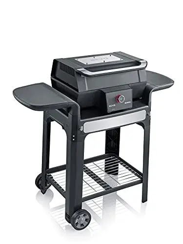 Produktbild: SEVERIN SEVO SMART CONTROL GTS Elektrogrill mit App-Steuerung und Deckel und Untergestell, elektrischer Standgrill mit OLED-Display, für innen und außen, 3.000 W, Edelstahl/Schwarz, PG 8139