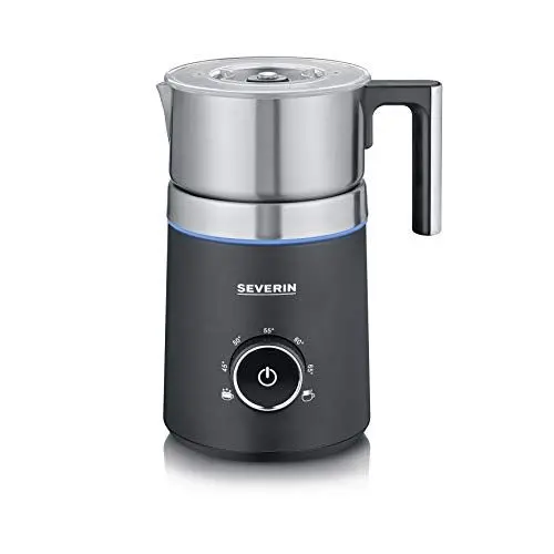 Produktbild: SEVERIN SPUMA 700 Induktions-Milchaufschäumer, elektrischer Milchaufschäumer ohne Anbrennen, spülmaschinengeeigneter Milchschäumer, Edelstahl-gebürstet/schwarz-matt, SM 3586