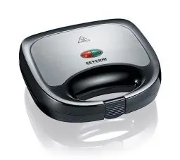 Produktbild: SEVERIN Sandwichmaker-Toaster für 2 Sandwiches, Dreieckige Sandwichtoasts, Antihaftbeschichtung, 600 W, Edelstahl-gebürstet-schwarz, SA 2969
