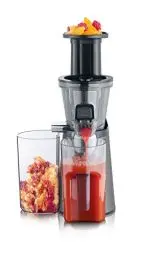 Produktbild: SEVERIN Slow Juicer – Entsafter für Saft, Sorbet, Eis, Marmelade uvm., elektrische Saftpresse aus Edelstahl, einfache Reinigung dank Easy-Clean Konzept, 1L Auffangbehälter, 150 Watt, ES 3571