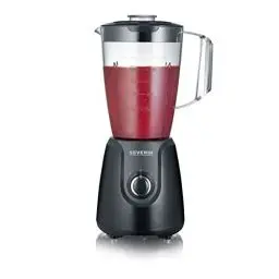 Produktbild: SEVERIN Standmixer mit 1,5 L Mixbehälter aus Tritan, Mixer mit 2 Stufen und Pulse-Funktion, leistungsstarker Küchenmixer mit Edelstahlmesser, 600 W, Schwarz, SM 3707