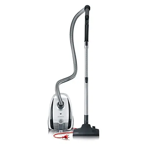 Produktbild: SEVERIN Staubsauger mit Beutel S'POWER snowlight, leiser & kompakter Bodenstaubsauger für Teppich- & Hartböden, 750 W, HEPA 13 Filter, 8 m Reichweite, 2L, BC 7035