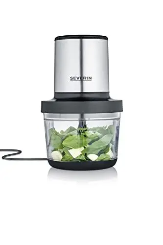 Produktbild: SEVERIN Universalzerkleinerer, Multizerkleinerer für grobes und feines Zerkleinern, geeignet für Crushed Ice, Käse, Nüsse und mehr, matt-schwarz/Edelstahl-gebürstet, KM 3867