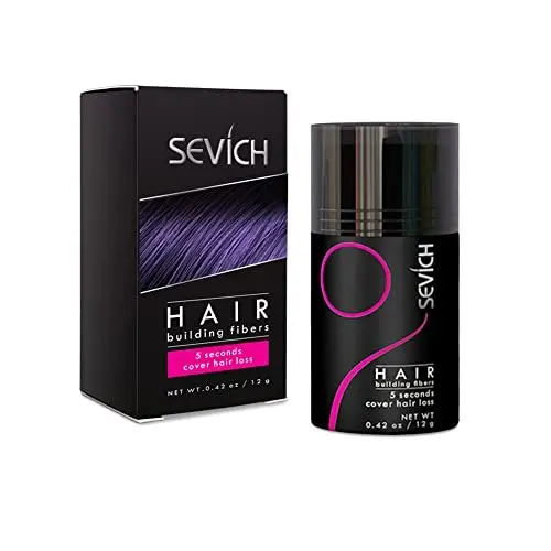 Produktbild: Sevich Unisex-Haarfasern - 5 Sekunden verbirgt den Haarausfall, Naturkeratinfasern für dünner werdendes Haar ，12g Mittel braun