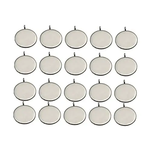 Produktbild: SEWACC 100St Tablett aus Edelstahl Handmade anhänger armbänder anhänger Schmuck für Handys runder Lünettenanhänger DIY Anhänger Tablett Anhänger zur Schmuckherstellung Anhänger-Charm