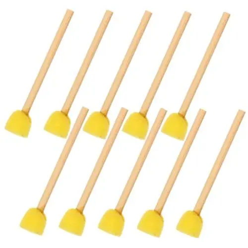 Produktbild: SEWACC 10St Schwammbürste mit Holzgriff kinderpinsel Painting Set for malerzubehör Farbschwammpinsel Schaumstoffpinsel zum Malen Spielzeug Werkzeug lustiger Schwammhalter Schwammtuch