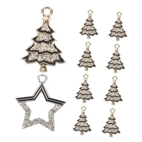 Produktbild: SEWACC 10 Stk Christbaumschmuck Weihnachtsanhänger Frohe Weihnachten Charme Weihnachtszauber Zum Basteln Anhänger Für Die Schmuckherstellung Weihnachtsschmuck Charms Legierung
