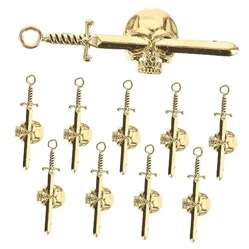 Produktbild: SEWACC 10st Schmuck-anhänger-charms Diy-schmuckanhänger Bastel-charm-anhänger Armband Schwerter Charm Schwertanhänger Halskette Schwerter Charm Einzigartige Reize Golden Metall